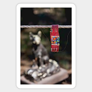 Red Bead Bracelet Memento on Contemplative Walk Sticker